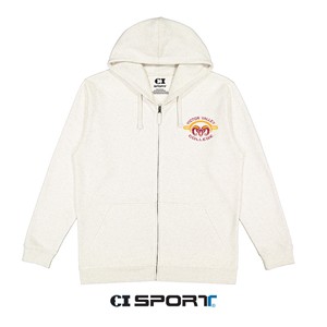 Unisex Full-Zip Hoodie – Natural Heather Grey (Embroidered VVC Ram)