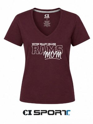 WOMEN'S V-NECK TEE, VVC MOM