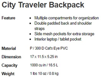 CITY TRAVELLER BACKPACK