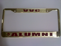 Vvc Alumni License Plate Frame, Brass