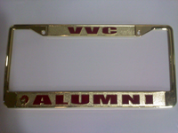 VVC Alumni License Plate Frame, Brass